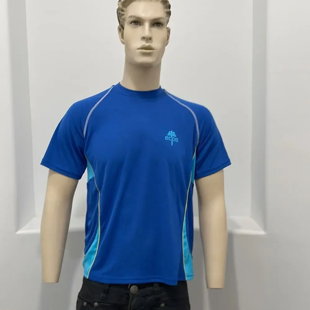 ecos Performance Wear Short Sleeve Crewneck T-Shirt Blue   Size M NWT - Picture 8 of 9